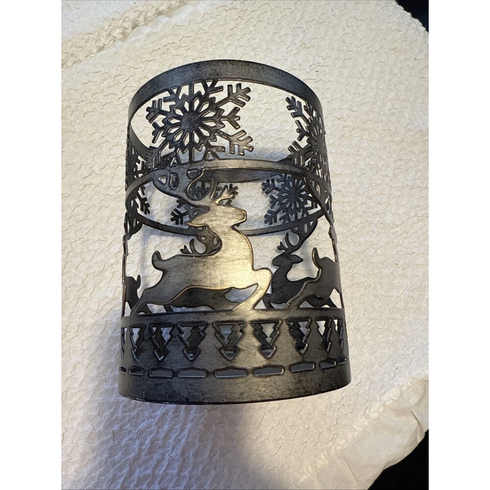 Pier 1 Metal Reindeer, Christmas Trees, Snowflake Pillar Candle Holder